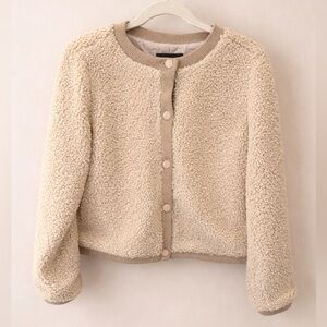 Sanctuary Faux Shearling Cuddle Up Cardi in Toasted Almond Size M